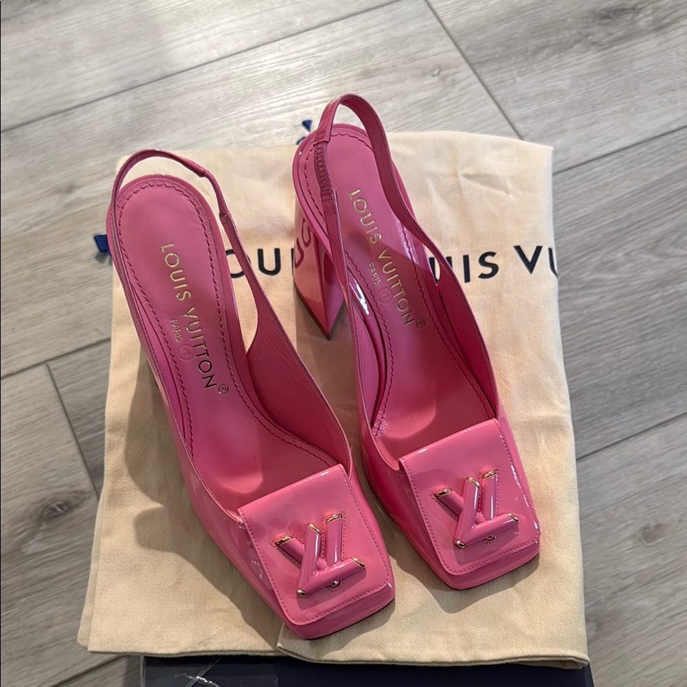 Louis Vuitton Shake Pink Block Heel Slingbacks